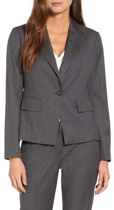 Halogen Pinstripe One-Button Suit Jacket