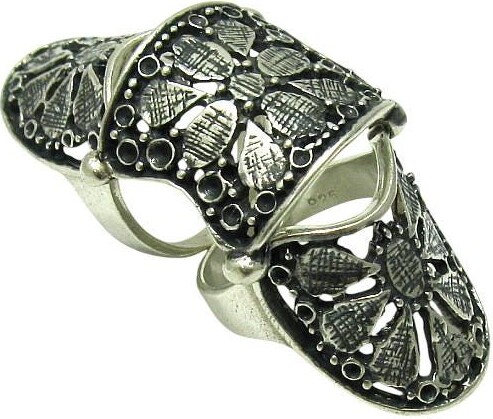 Etsy Sterling Silver Armor Ring - Gothic Filigree Stamped 925 Nickel Free