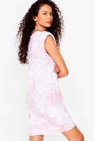 Thumbnail for your product : Nasty Gal Womens Tie Dye Crew Neck Shoulder Pad Mini Dress - Pink - One Size