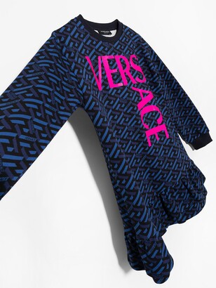 Versace Children Monogram-Print Sweatshirt Dress