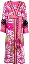 Thumbnail for your product : Alexis Dalie floral-embroidered robe