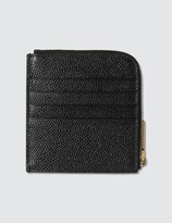 Thumbnail for your product : Thom Browne Square Half Zip Around Wallet In Pebble Grain