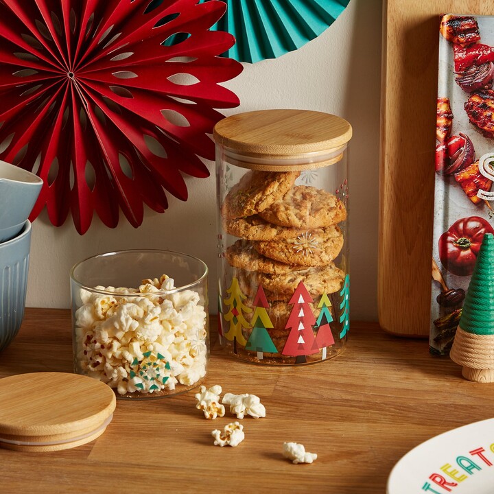 Dunelm Set of 2 Scandi Glass Food Storage Jars Brown ShopStyle