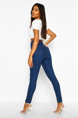 boohoo Basics High Waist Disco Skinny Jeans