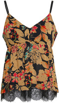 Thumbnail for your product : Love Sam Chantilly Lace-trimmed Floral-print Georgette Camisole