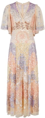 Needle & Thread Eliza Sequin-embellished Tulle Maxi Dress