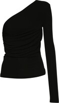 One shoulder jersey draped top 