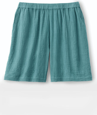 Coldwater Creek Women's Summer Breeze Gauze Shorts - Cerulean - Medium