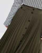 Thumbnail for your product : ASOS Button Through Pleated Midi Skirt