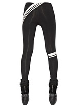 Thumbnail for your product : Y-3 Striped Cotton Jersey Leggings
