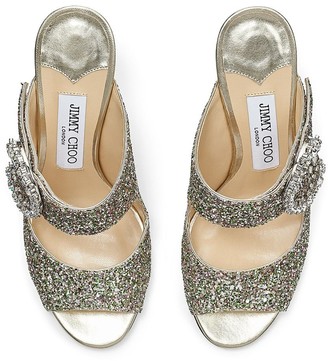 Jimmy Choo Saf glitter-embellished 85mm sandals