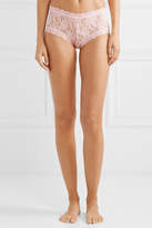 Thumbnail for your product : Hanky Panky Signature Set Of Three Stretch-lace Boy Shorts - Pastel pink