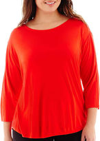 Thumbnail for your product : JCPenney A.N.A a.n.a 3/4-Sleeve Scoopneck Tee - Plus