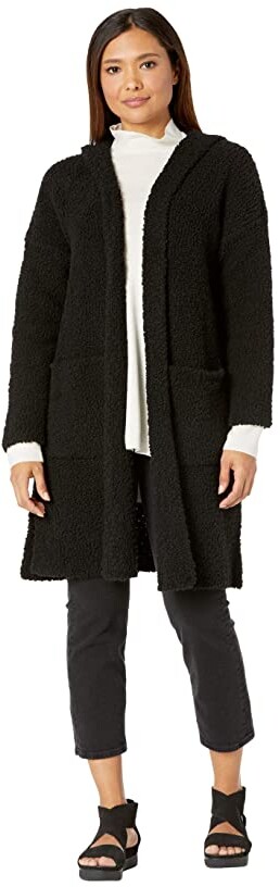 long black hooded cardigan womens