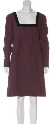 Prada Long Sleeve Wool Dress Plum Long Sleeve Wool Dress
