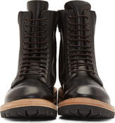 Thumbnail for your product : Rick Owens Black Leather Lug Sole Combat Boots