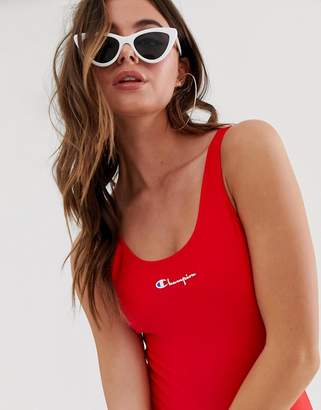 Champion logo swimsuit in red