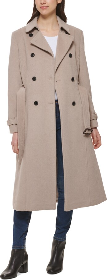 Cole Haan Women's Classic Belted Trench Coat Women Black Cole Haan