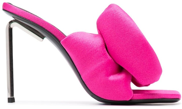 pink bow mules