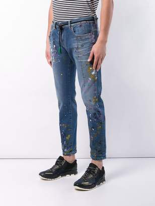 Off-White splatter print stonewashed jeans