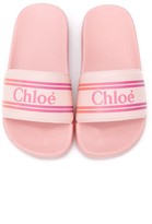 Thumbnail for your product : Chloé Children Logo Embossed Slides