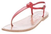 Thumbnail for your product : K Jacques St Tropez Leather T-Strap Sandals