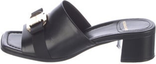 Ferragamo Leather Slides Blue Includes Dust Bag Unfortunately due to restrictions this item may not be eligible for shipping in all areas.