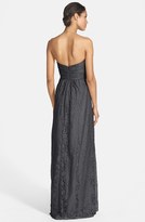 Thumbnail for your product : Amsale Pleated Lace Sweetheart Gown