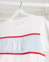 Thumbnail for your product : Levi's serif logo color block t shirt in white