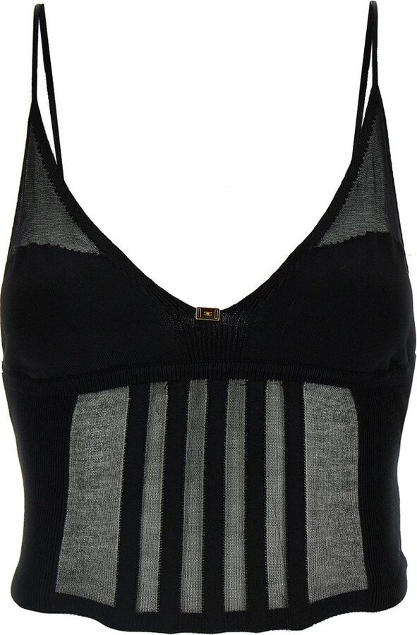 Elisabetta Franchi Semi-Sheer Corset Top