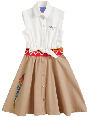 Stella Jean Waxed Cotton & Poplin Dress