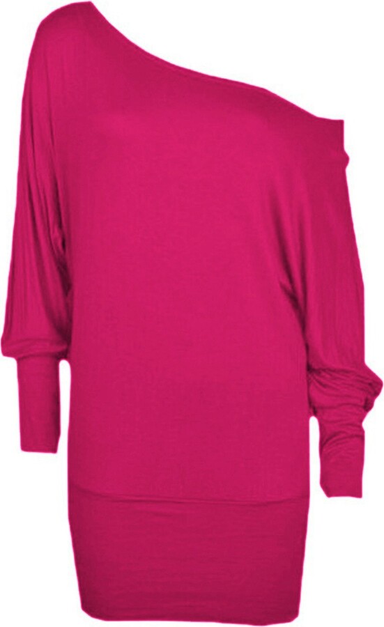 Candy Girl Clothing Ladies Batwing Slouch Top Off Shoulder Plus Sizes