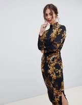 hope and ivy mirror print midi dress