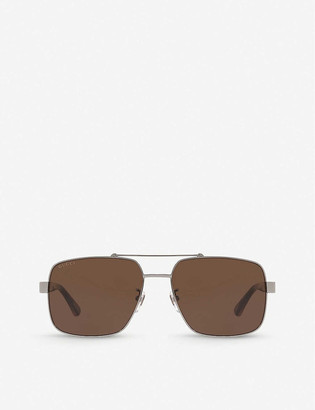 Gucci GG0529S metal and acetate aviator sunglasses
