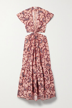 A.L.C. Alexandria Cutout Printed Cotton-poplin Maxi Dress - Pink