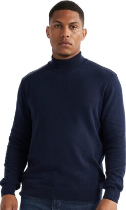 Men Quarter-zip Turtleneck Thicken Pullover Sweater Knitwear Mock Neck  Knitted