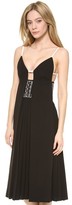 Thumbnail for your product : Alexander Wang Pleated Cami Logo Eyelet Dress