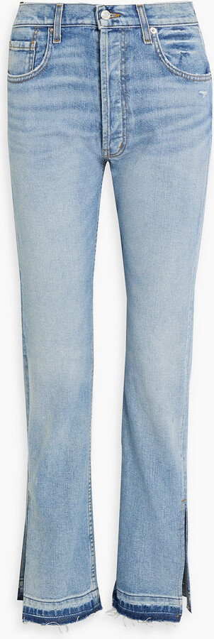 EB Denim Frayed high-rise straight-leg jeans