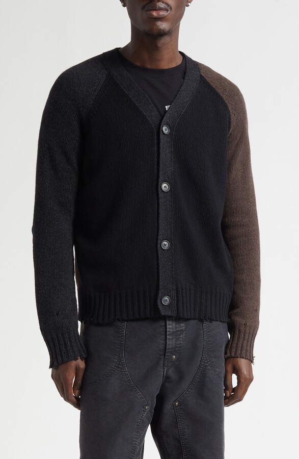 MM6 MAISON MARGIELA Distressed Wool Blend Cardigan