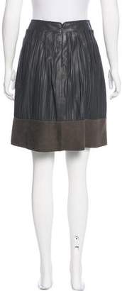 Escada Leather Knee-Length Skirt
