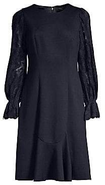 Elie Tahari Women's Lizzie Lace-Sleeve Knit Dress