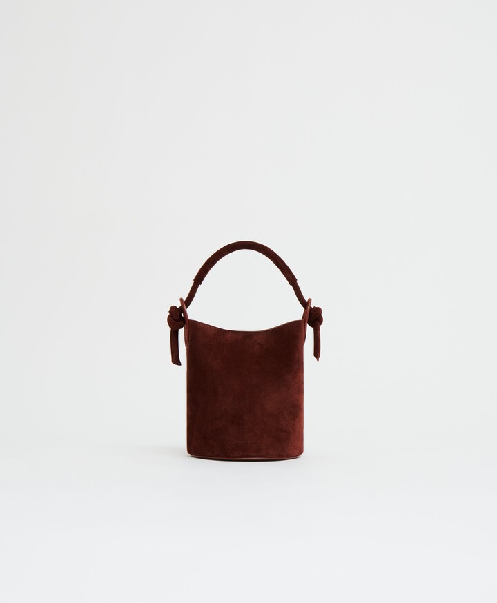 Mansur Gavriel Mini Mini Fortuna Bucket - Chocolate Suede