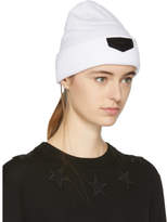 Thumbnail for your product : Givenchy White Leather Logo Patch Beanie