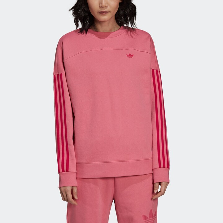 adidas Women's Sweatshirt with a Sporty Cut Line and Colored Stripes -  ShopStyle