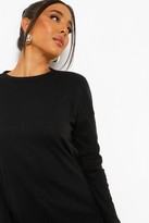 Thumbnail for your product : boohoo Long Sleeve Funnel Neck T Shirt Dress