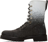 Thumbnail for your product : McQ Black & White Spraypainted Denim Combat Boots