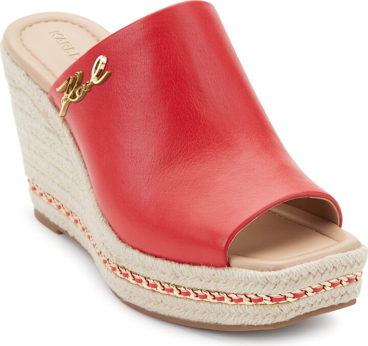Karl Lagerfeld Paris Women's Corissa Slip on Espadrille Wedge Sandal