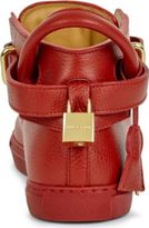 Thumbnail for your product : Buscemi Gold clasp mid-top leather trainers