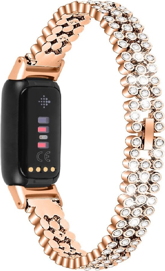 Fitbit Luxe, Fitbit Inspire 3/2/1/Hr Bands Replacement Jewelry Stainless Steel Bracelet Bezel Accessories Watch Band