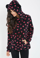Thumbnail for your product : Forever 21 Paw Print Plush PJ Hoodie